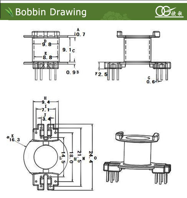 china supplier rm8 bobbin for transformer