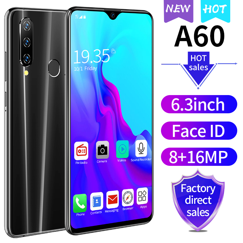 Free shipping 6.3" mobile phone 4+64GB  with long battery 3800mah  Unlocked cell phone fast shipping