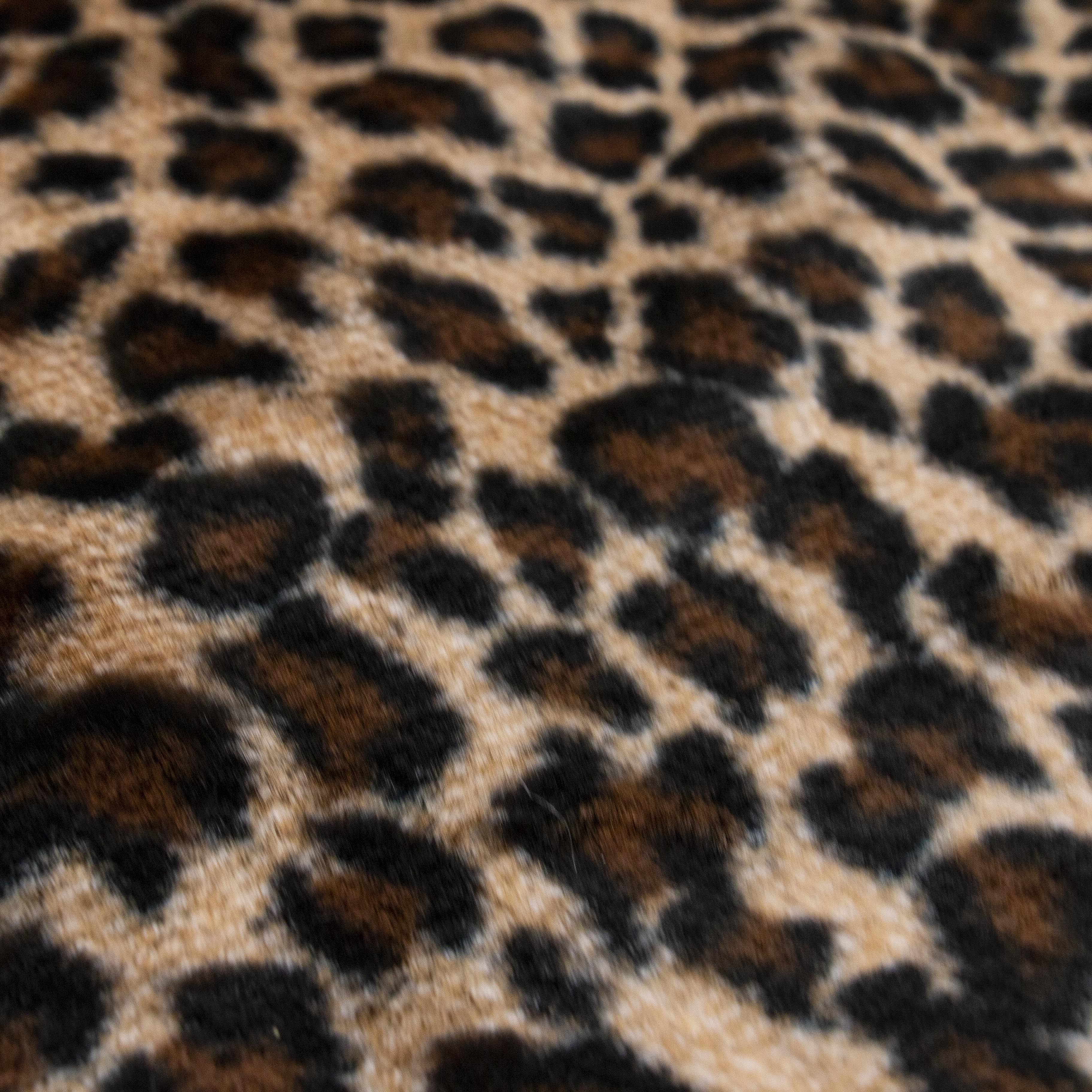 15MM Soft Faux Fur Fabric for garment Home Textile Leopard print faux