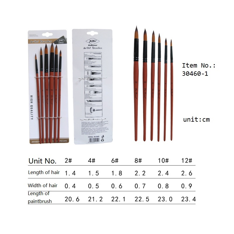 Art Factory Supplies Bulk Paint Brush With Simple Package, Hotsale Cheap Paint Brushes