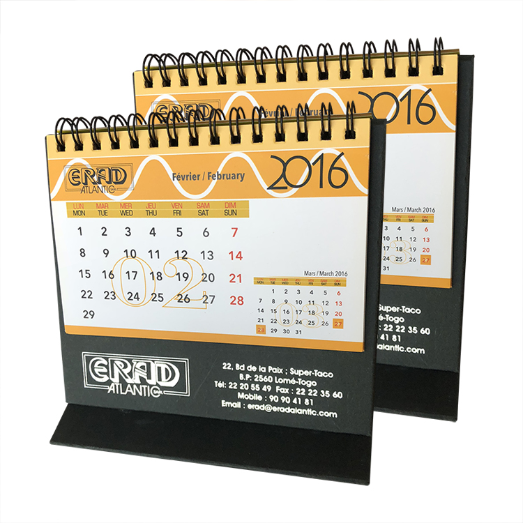 Custom spiral bound desk calendar printing manufacture